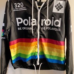 Black, Synthetic Polaroid Windbreaker [Medium]